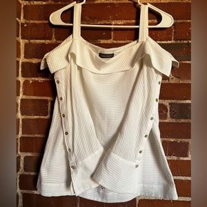 MINT VELVET Off the Shoulder Blouse Button Up Sleeve